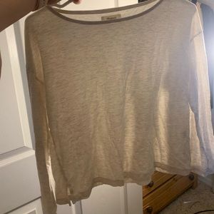 Madewell Off White Crop Top Long Sleeve